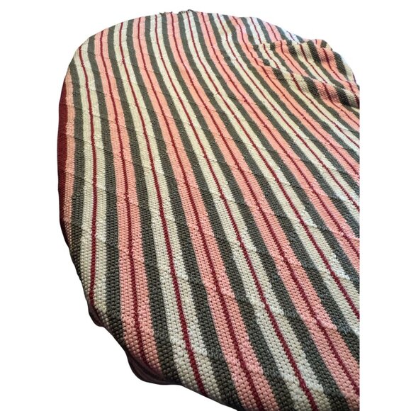 Vintage Crochet Afghan Blanket Throw Fringe grandma core - Picture 5 of 7